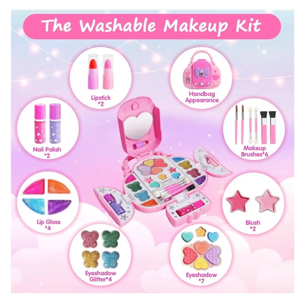 Kids Fairy Make Up Case - Pink Portable Makeup Playset